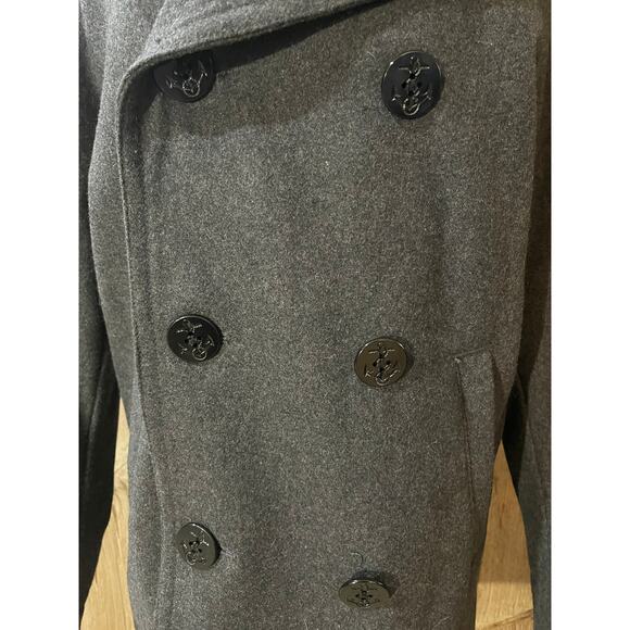 Old Navy Heritage Peacoat Charcoal Heather Gray Winter Coat Women's Medium Wool - Picture 3 of 9